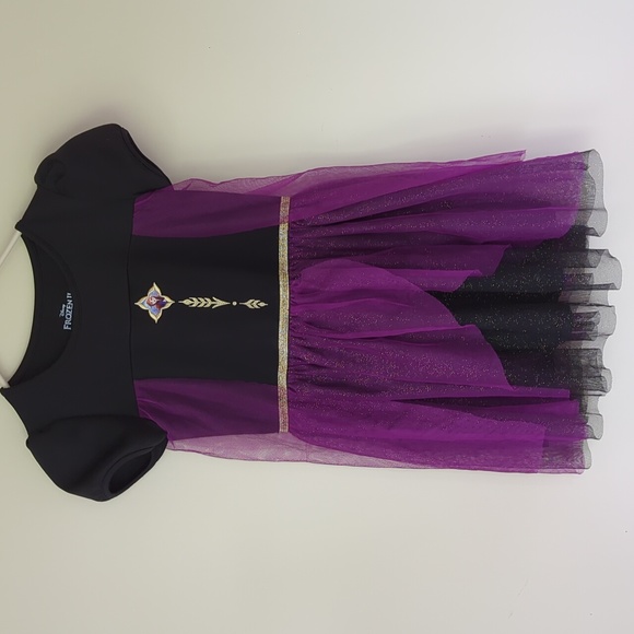 Disney Frozen II Sparkly Dress Girl Medium 7/8 Sparkling Grape - Picture 1 of 14